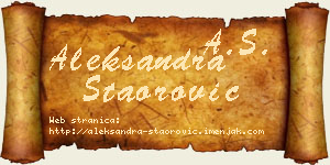 Aleksandra Staorović vizit kartica